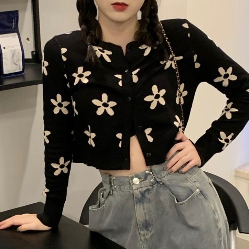 Floral Cropped Cardigan